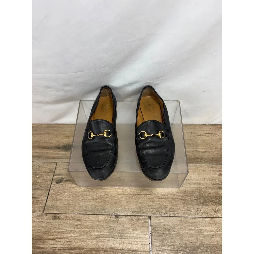 Gucci Mens Black Leather Horsebit Loafers Size 37 Made in Italy Dress Shoes